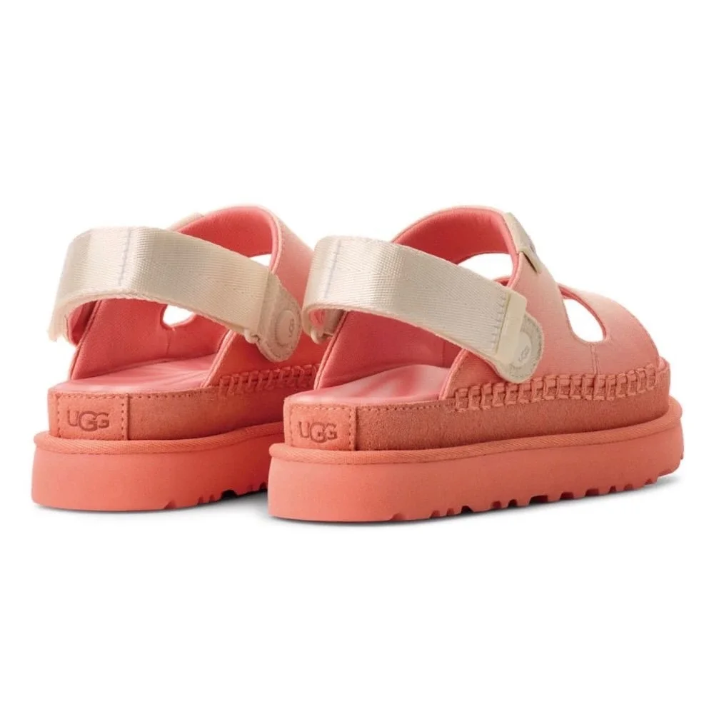 UGG Women's Platform Slide Sandals in Coral Pink and Ivory